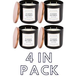 Chesapeake Bay Candle Pumpkin Bourbon Medium Jar White Wax 4 Pack Scent NEW